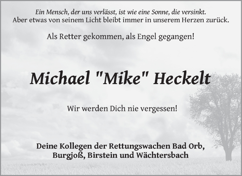  Traueranzeige für Michael Heckelt vom 17.04.2021 aus FZ