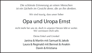 Traueranzeige von Ernst Findeis von FZ
