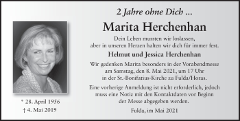 Traueranzeige von Marita Herchenhan von FZ