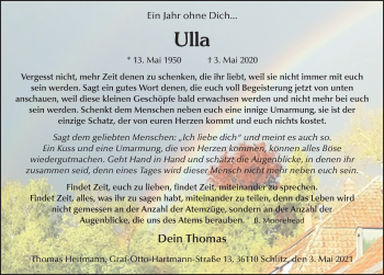Traueranzeige von Ulla Heitmann von FZ