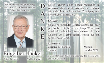 Traueranzeige von Engelbert Jäckel von FZ