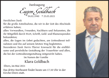 Traueranzeige von Eugen Goldbach von FZ
