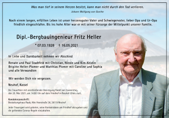 Traueranzeige von Fritz Heller von FZ