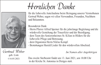 Traueranzeige von Gertrud Weber von FZ