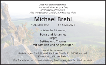Traueranzeige von Michael Brehl von FZ