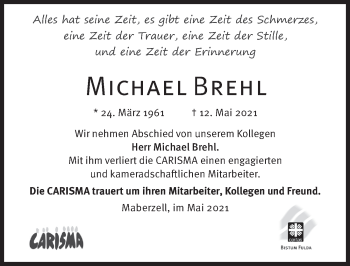Traueranzeige von Michael Brehl von FZ