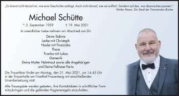 Traueranzeige von Michael Schütte von FZ