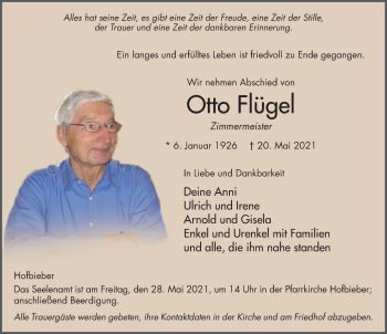 Traueranzeige von Otto Flügel von FZ