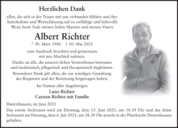 Traueranzeige von Albert Richter von FZ