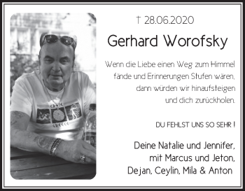 Traueranzeige von Gerhard Worofsky von FZ