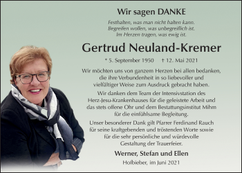 Traueranzeige von Gertrud Neuland-Kremer von FZ
