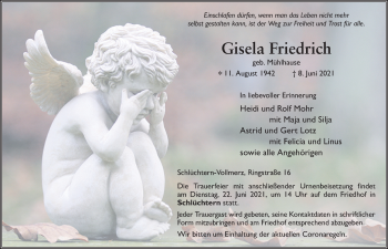 Traueranzeige von Gisela Friedrich von FZ