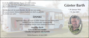Traueranzeige von Günter Barth von FZ