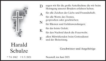 Traueranzeige von Harald Schulze von FZ