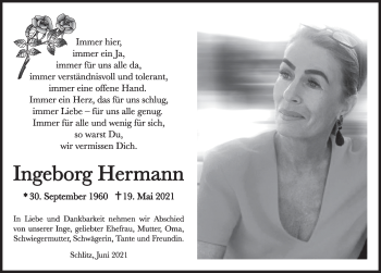 Traueranzeige von Ingeborg Hermann von FZ