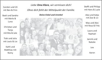 Traueranzeige von Klara Helfrich von FZ
