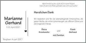 Traueranzeige von Marianne Gerhard von FZ