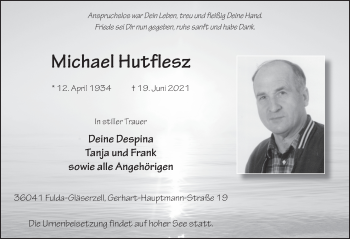 Traueranzeige von Michael Hutflesz von FZ