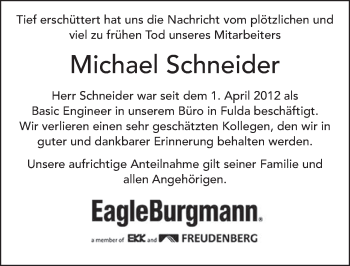 Traueranzeige von Michael Schneider von FZ