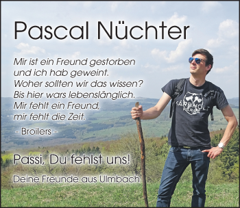 Traueranzeige von Pascal Nüchter von FZ