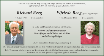 Traueranzeige von Richard Reeg von FZ