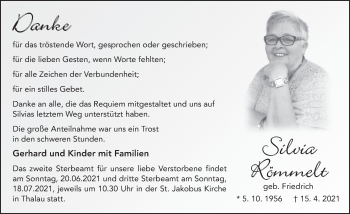Traueranzeige von Silvia Römmelt von FZ