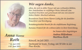 Traueranzeige von Anna Roth von FZ