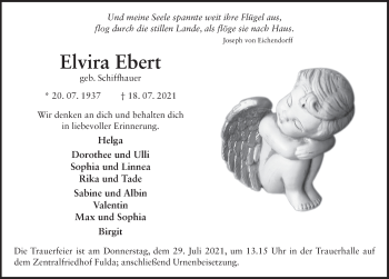 Traueranzeige von Elvira Ebert von FZ