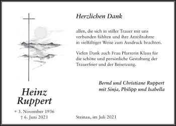 Traueranzeige von Heinz Ruppert von FZ