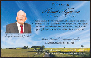 Traueranzeige von Helmut Hoffmann von FZ