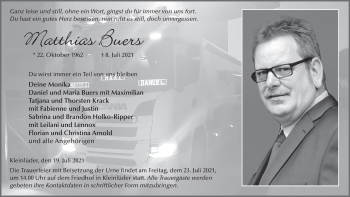 Traueranzeige von Matthias Buers von FZ