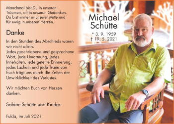Traueranzeige von Michael Schütte von FZ
