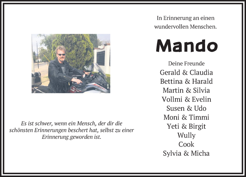  Traueranzeige für Michael von Keitz vom 29.07.2021 aus FZ
