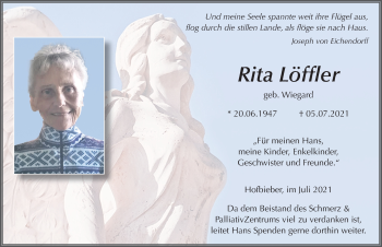 Traueranzeige von Rita Löffler von FZ