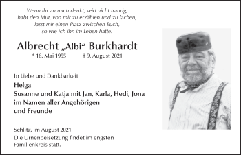 Traueranzeige von Albrecht Burkhardt von FZ