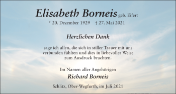 Traueranzeige von Elisabeth Borneis von FZ