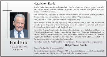 Traueranzeige von Emil Erb von FZ