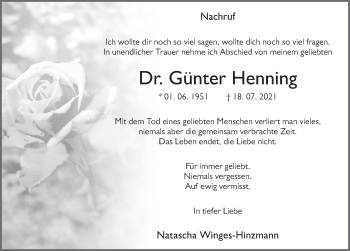 Traueranzeige von Günter Henning von FZ