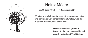 Traueranzeige von Heinz Möller von FZ