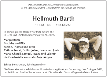 Traueranzeige von Hellmuth Barth von FZ