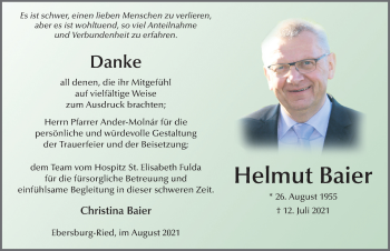 Traueranzeige von Helmut Baier von FZ