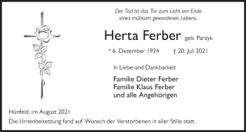 Traueranzeige von Herta Ferber von FZ