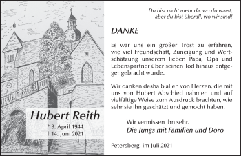 Traueranzeige von Hubert Reith von FZ