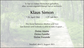 Traueranzeige von Klaus Simon von FZ