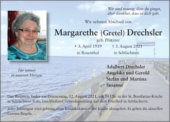 Traueranzeige von Margarethe Drechsler von FZ