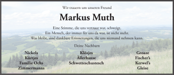 Traueranzeige von Markus Muth von FZ