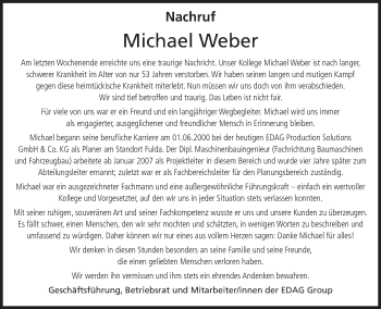 Traueranzeige von Michael Weber von FZ
