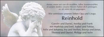 Traueranzeige von Reinhold Fischer von FZ