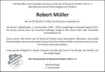 Traueranzeige von Robert Müller von FZ