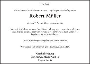 Traueranzeige von Robert Müller von FZ